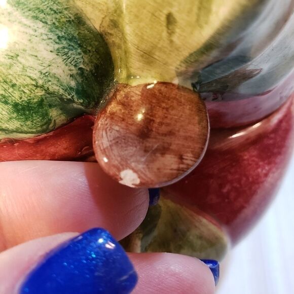 Vietri Apple Shaped Covered Dish Made in Italy - Picture 3 of 11